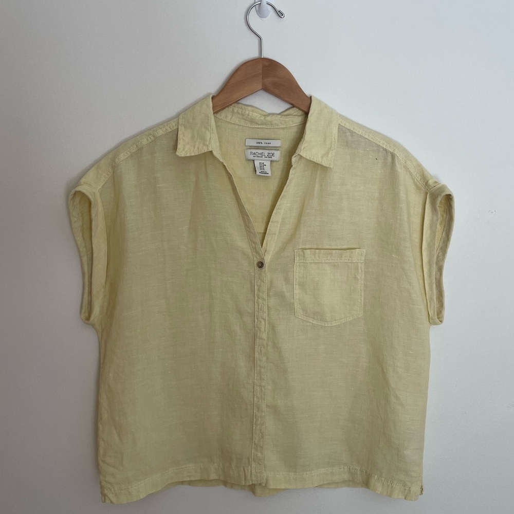 Rachel Zoe Linen Button Down Top